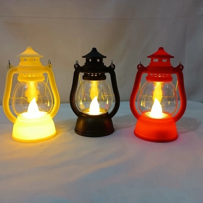 Picture of 1 pcs multicolour Halloween Small Night Light Portable Pumpkin Oil Lamps With Battery Electronic Candle Lights Home Party Decoration Lighting-Red