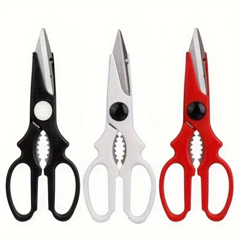 Picture of Multi-Functional Stainless Steel Kitchen Scissors - Heavy-Duty Household Food Scissors for Cutting Chicken Bones, Fish, Barbecue - Suitable for Ages 14+-Multicolor