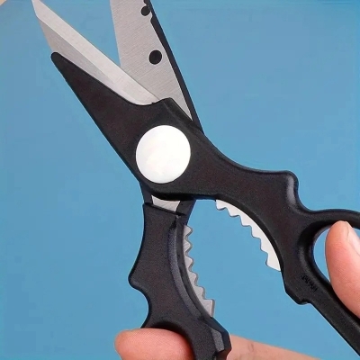 Picture of Multi-Functional Stainless Steel Kitchen Scissors - Heavy-Duty Household Food Scissors for Cutting Chicken Bones, Fish, Barbecue - Suitable for Ages 14+-Multicolor