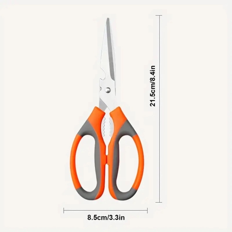 Picture of Multifunctional Scissors, Stainless Steel Kitchen Tools, Cut Barbecue Bottle Opener To Open Walnuts-Multicolor