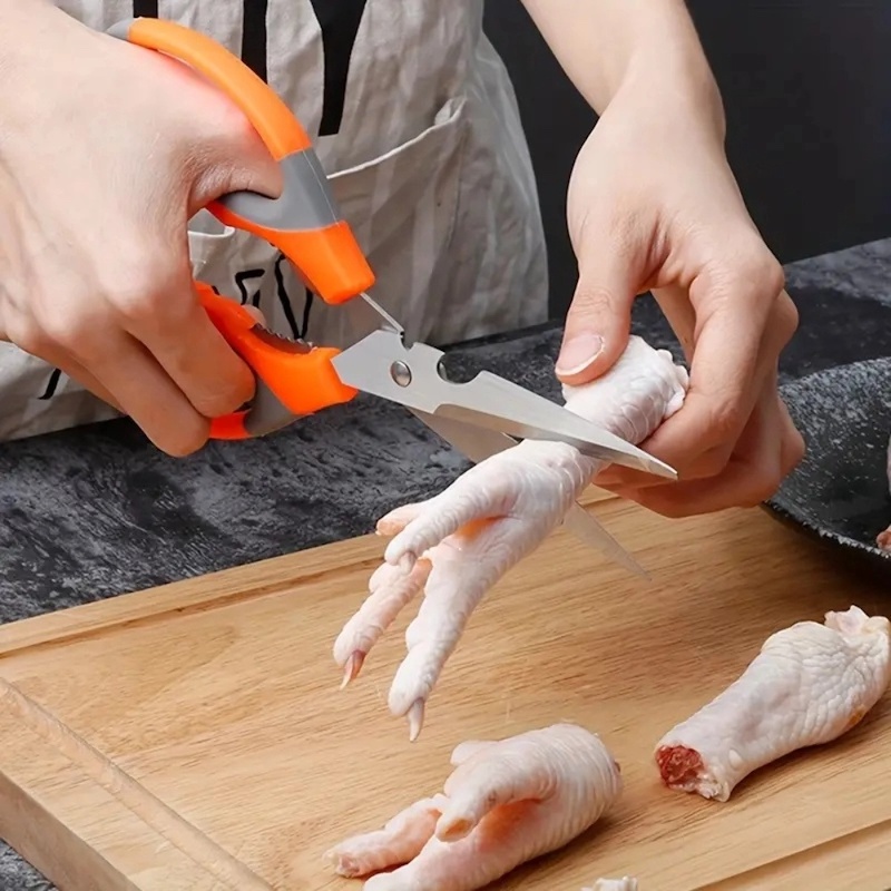 Picture of Multifunctional Scissors, Stainless Steel Kitchen Tools, Cut Barbecue Bottle Opener To Open Walnuts-Multicolor