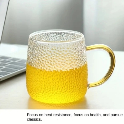 Picture of Heat-resistant Breakfast Mark Glass Hammer Cup Home Daily Department Store Juice Coffee Water Cup-Clear