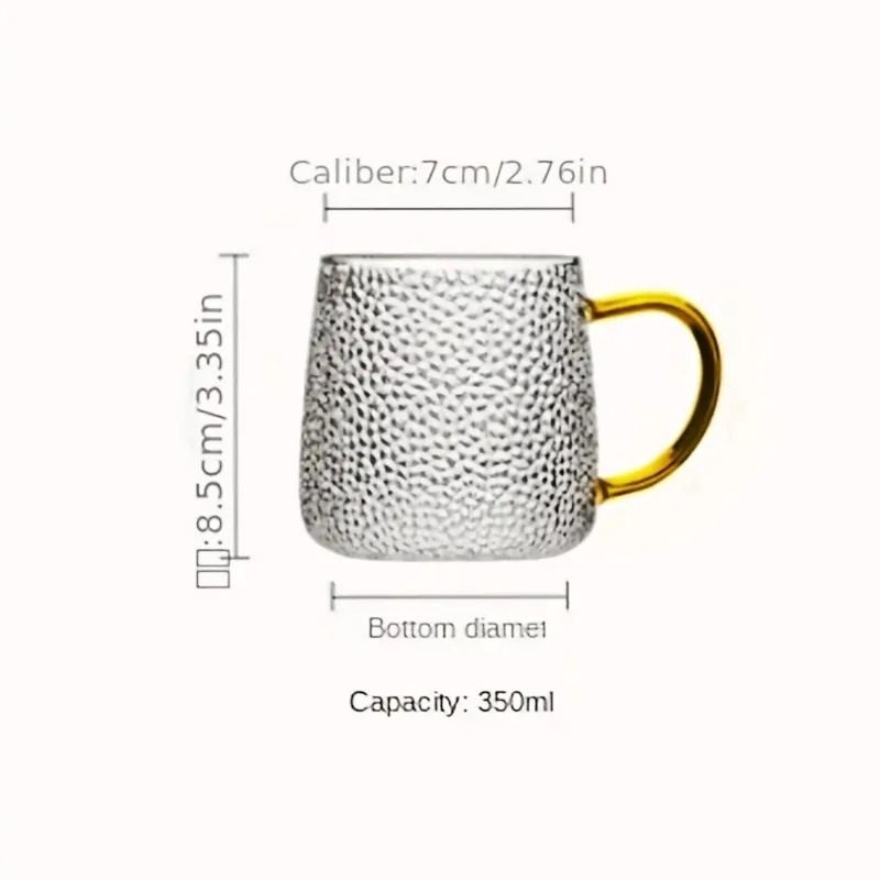 Picture of Heat-resistant Breakfast Mark Glass Hammer Cup Home Daily Department Store Juice Coffee Water Cup-Clear