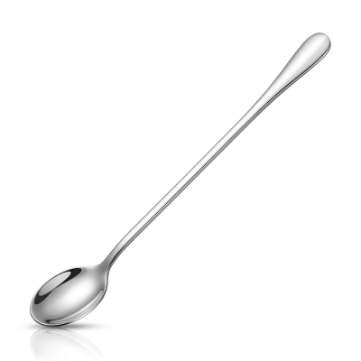Picture of 1 pcs long hundle spoon  heavy long hundle pickle spoon silver color spoon carry design spoon 24 cm long pickle spoon-Silver