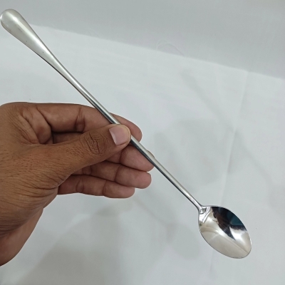 Picture of 1 pcs long hundle spoon  heavy long hundle pickle spoon silver color spoon carry design spoon 24 cm long pickle spoon-Silver