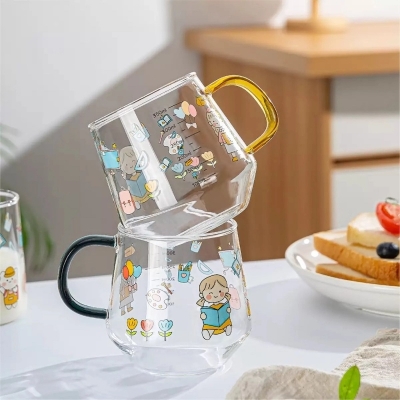 Picture of 2 pcs set GLASS CUP, A-GPB57T-L2, 420 ML-Multicolor
