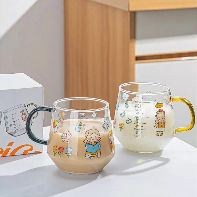 Picture of 2 pcs set GLASS CUP, A-GPB57T-L2, 420 ML-Multicolor