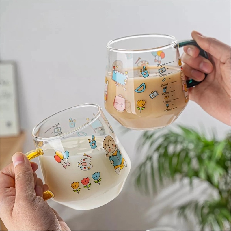 Picture of 2 pcs set GLASS CUP, A-GPB57T-L2, 420 ML-Multicolor