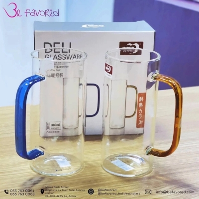 Picture of 2 Pcs Set Glass Cup, Gpb31-380Yl-L2, (380 Ml) - Glass-Clear