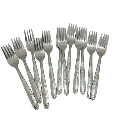 Picture of 12 pcs stainless steel fork spoon-Silver