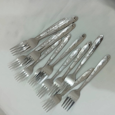 Picture of 12 pcs stainless steel fork spoon-Silver