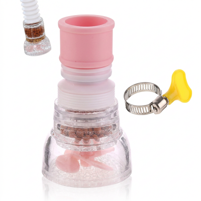 Picture of Kitchen Faucet 1Pack Booster Shower Faucet Water Filters Water Purifier Faucet Kitchen Faucet Water Filter Scalable Rotating Folding Faucet Water Filter Telescopic-Multicolor