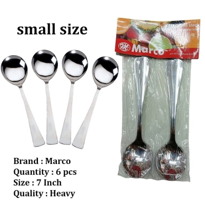 Picture of Marco 6 pcs stainless steel sup spoon 6inch long mirror polish sup spoon imported spoon-Silver