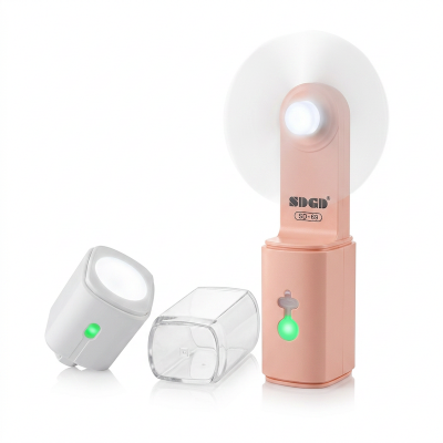 Picture of SD-69 mini fan with LED light for summer mini fan porteble pocket fan-Pink