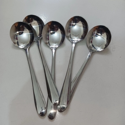 Picture of 6 pcs Big siza stainless steel sup spoon 7 inch long mirror Polish silver colour-Silver