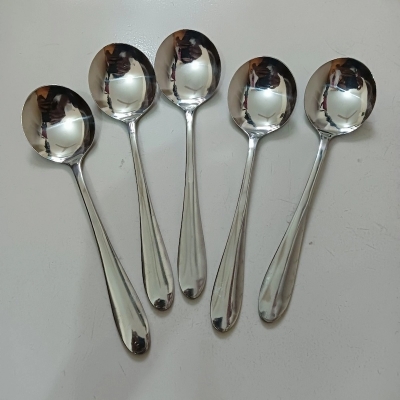 Picture of 6 pcs Big siza stainless steel sup spoon 7 inch long mirror Polish silver colour-Silver