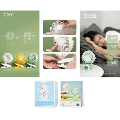 Picture of WIWU FS03 MINI 360 DEGREE ROTATION 1200MAH RECHARGEABLE CLIP FAN