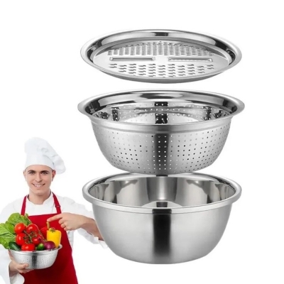 Picture of Colanders Basin Mixing Bowl Set-Silver