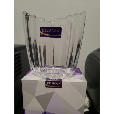 Picture of Clear Glass Pencil,Pen or pen Holder for Desk (5*4.7*3.14 inches)-Clear