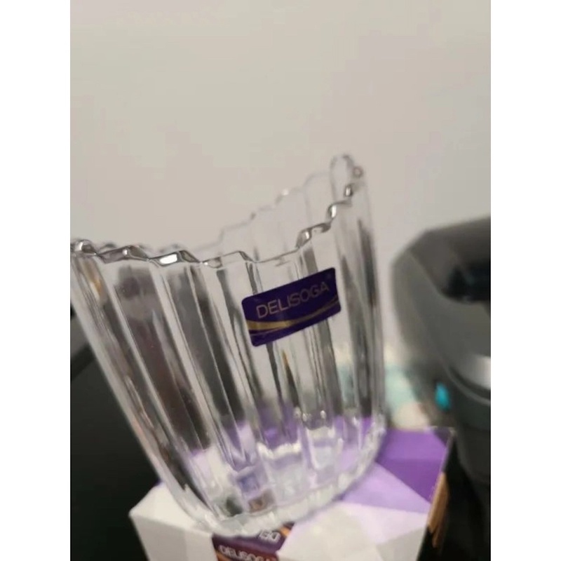 Picture of Clear Glass Pencil,Pen or pen Holder for Desk (5*4.7*3.14 inches)-Clear