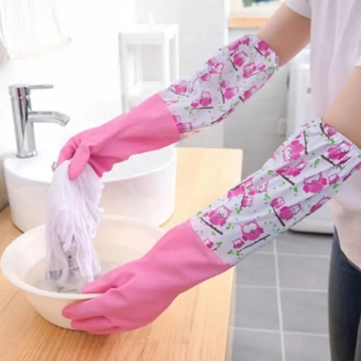 Picture of Reusable Free Size Hand Gloves for Kitchen-Multicolor