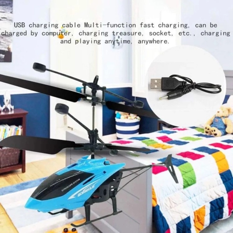 Picture of Mini RC Induction Flying Helicopter Toys, Kids Small Helicopters Induction Drone with LED Lights, Multi-Protection, Remote Control Drones Toy Gift for Boys Girls-Multicolor