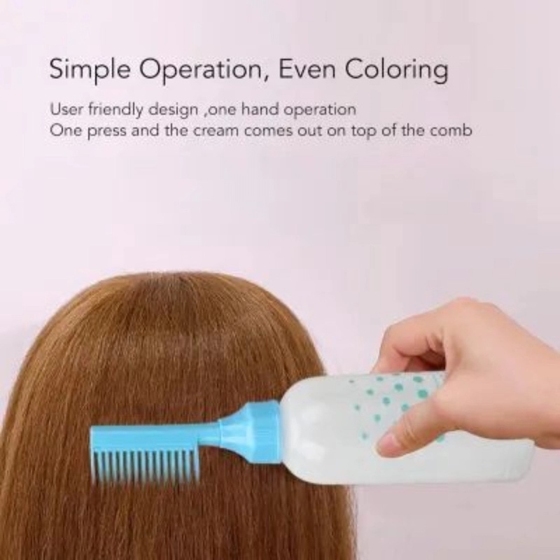 Picture of Root Comb Applicator Bottle, 1Pcs Hair Oil Applicator Colorful Plastic Squeeze Bottle Applicator Brush, Hair Dye Bottle Brush with Graduated Scale, for Hair Dye Barber Salon-Multicolor