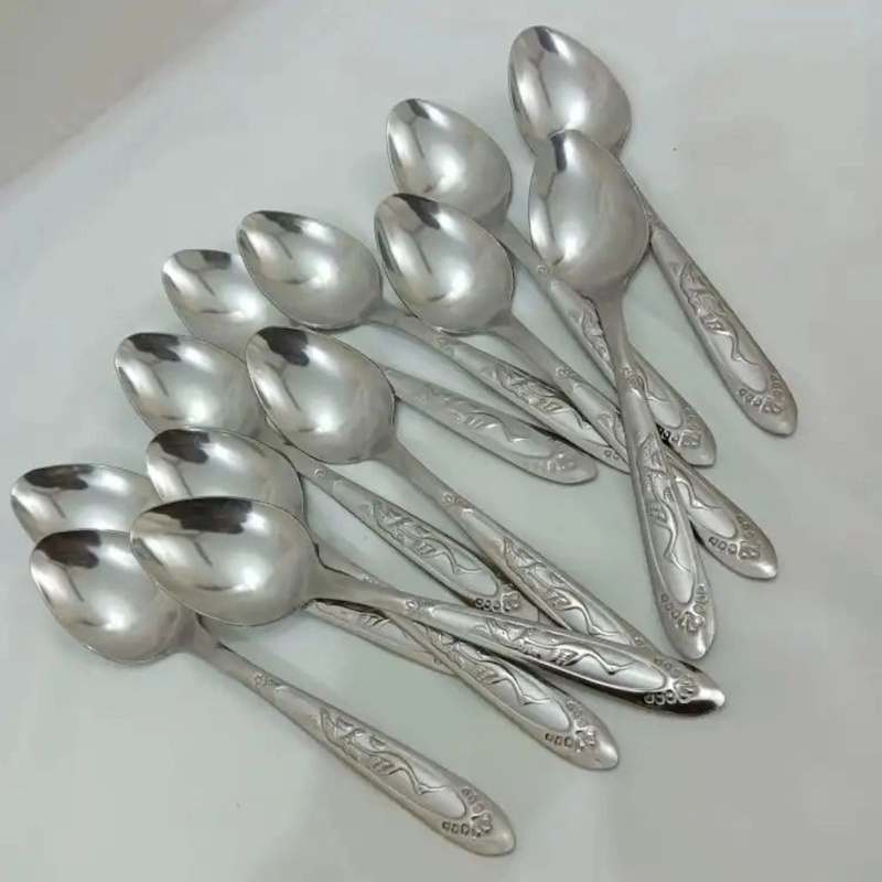 Picture of 24 pcs spoon set stainless steel tea spoon silver color-Silver