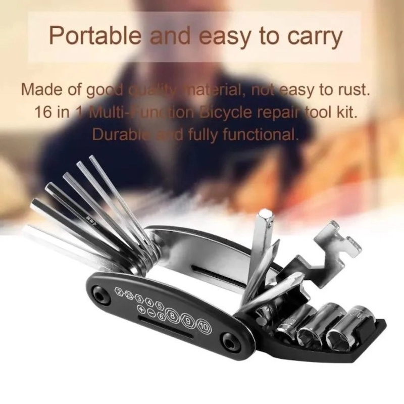 Picture of 1 pcs Universal Bicycle Repair Tool Kit Multifunctional Bike Repairing Set Cycling Steel Tools Hex Wrench Hex Screwdriver-Black