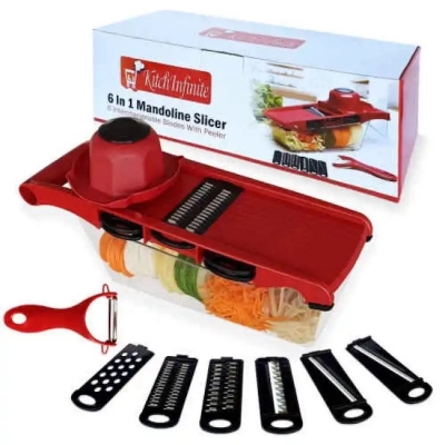 Picture of Vegetable Chopper Vegetable Slicer 6 Blades Potato Peeler Carrot Cheese Grater vegetable slicer Kitchen Accessories-Multicolor