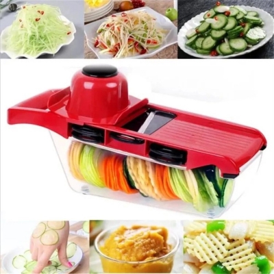 Picture of Vegetable Chopper Vegetable Slicer 6 Blades Potato Peeler Carrot Cheese Grater vegetable slicer Kitchen Accessories-Multicolor