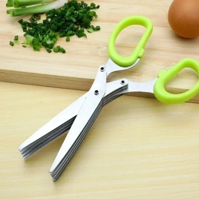 Picture of 1 pcs Muti-Layers Kitchen Scissors Stainless Steel Vegetable Cutter Scallion Herb Laver Spices cooking Tool Cut Kitchen Accessories-Multicolor