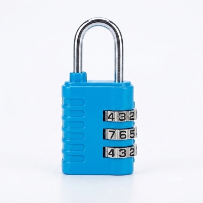 Picture of 3-Digit Number Combination Anti-Theft Zinc Alloy Lock-Resettable PIN Number Padlock for Door,Luggage, Suitcase-Polished Finishing-Multicolor