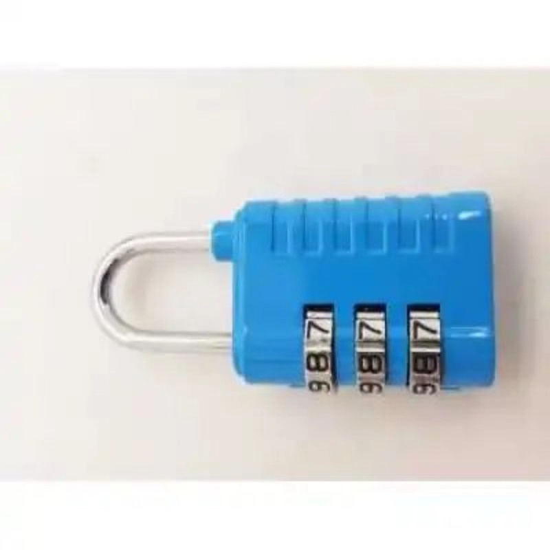 Picture of 3-Digit Number Combination Anti-Theft Zinc Alloy Lock-Resettable PIN Number Padlock for Door,Luggage, Suitcase-Polished Finishing-Multicolor
