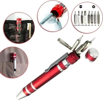Picture of 8 In 1 Screwdriver Pen Repairing Tools Pocket Precision Screwdriver Set Multifunction Mini Cell Phone Screwdriver Hand Tools-Red