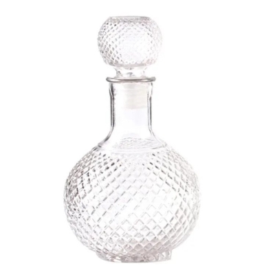 Picture of 1 pcs 250ml Transparent Ball Shape Quick Decanter Glass Bottle Bottle with Stopper Home Tool (Transparent)
