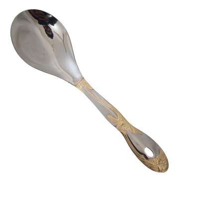 Picture of stainless steel Rice spoon golden design heavy quality-Silver