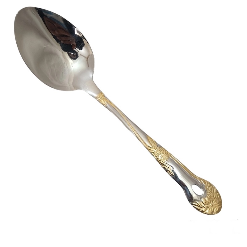Picture of stainless steel Long Rice spoon golden design heavy quality-Silver