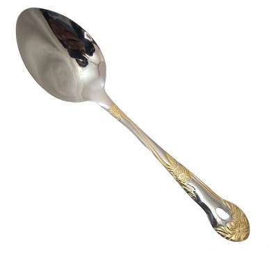 Picture of stainless steel Long Rice spoon golden design heavy quality-Silver