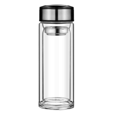 Picture of 360ml Double Layer Glass High Temperature Resistant Tea Bottle-Clear