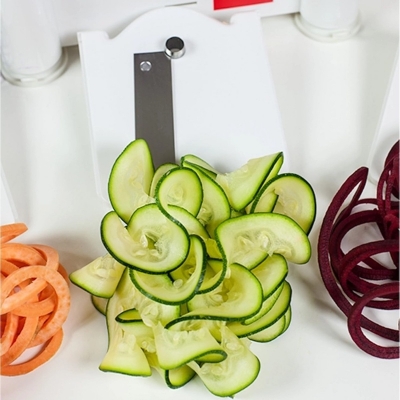 Picture of 3 In 1 Hand -Cranked Spirality Vegetable Slicer Fruit Chopper Cutter Kitchen Tool Fruit & Vegetable Tools-White