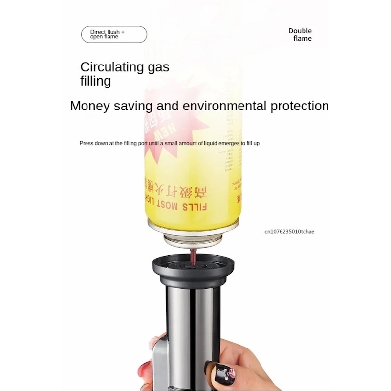 Picture of 1 pcs New Multifunctional Outdoor Butane Gas Lighter Double Fire Conversion Lighter Welding Gun Accessories Camping Kitchen BBQ-Multicolor
