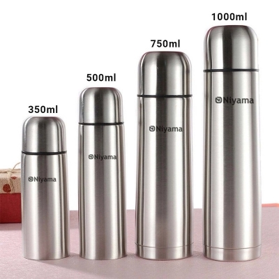Picture of STAINLESS STEEL BULLET VACUUM THERMOS FLASK HOT&COLD 4 SIZES 350/500/750/1000ML