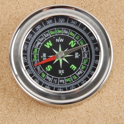 Picture of 7.3cm diameter Large Size Stainless Steel Directional Magnetic Compass-Silver