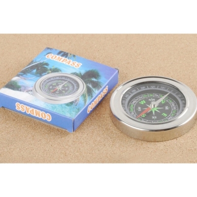 Picture of 7.3cm diameter Large Size Stainless Steel Directional Magnetic Compass-Silver