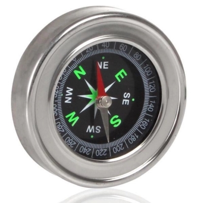 Picture of 6cm diameter metalic small Size Stainless Steel Directional Magnetic Compass-Silver