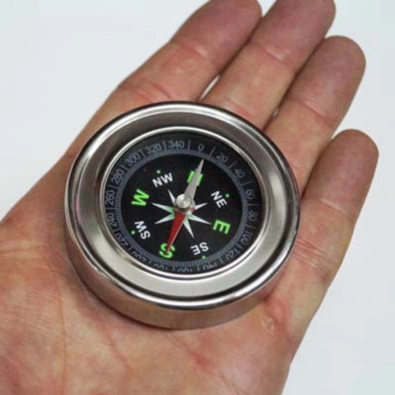 Picture of 6cm diameter metalic small Size Stainless Steel Directional Magnetic Compass-Silver