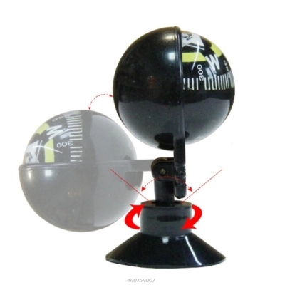 Picture of 1 pcs Car Navigation Compass Suction Cup Compass 360 Degree Rotation Waterproof 2.28x1.26 Inch-Black