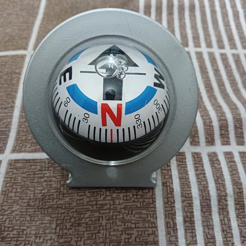 Picture of 1 pcs Waterproof Vehicle Boat Car Truck Navigation Ball 3D Compass ABS White Color-Silver