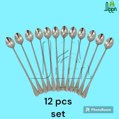 Picture of Lionel Long handle 12 pcs pickling spoon stainless steel silver color mirror polish spoon best for cutlery 23 cm long-Silver